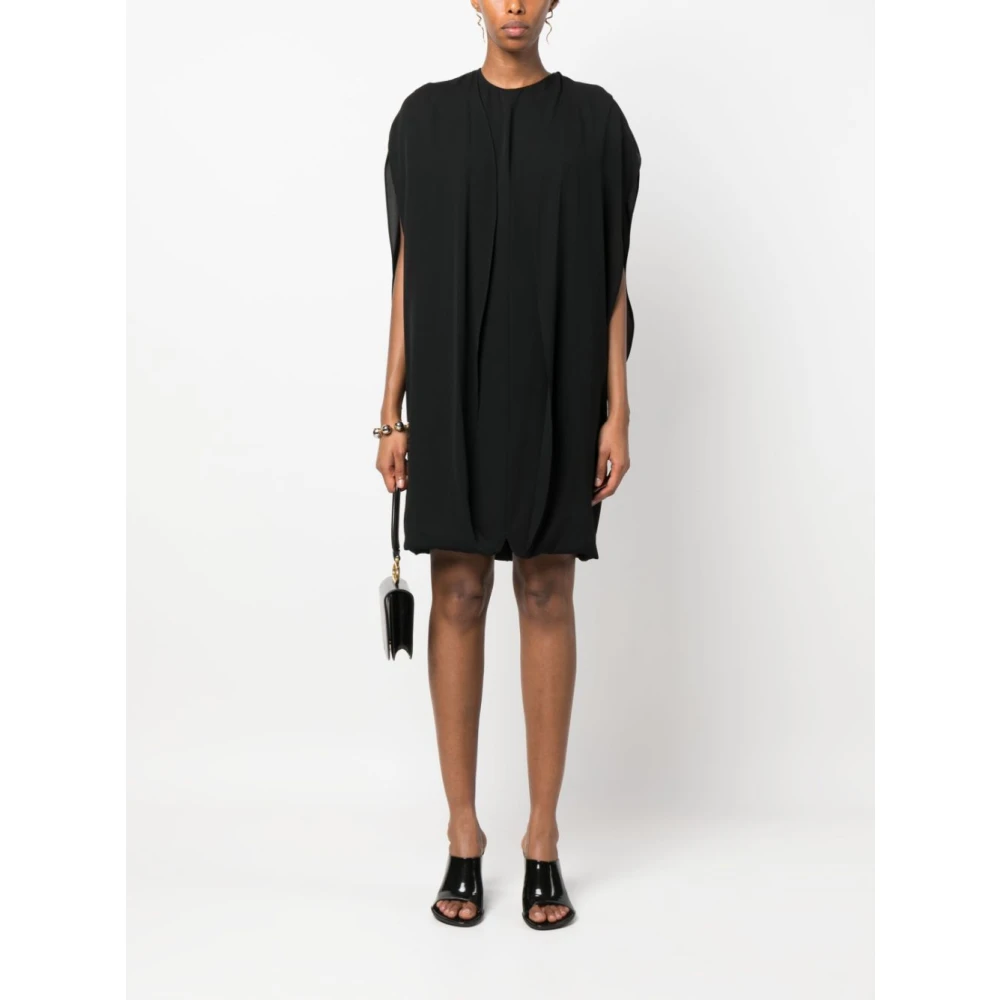 The Row Zwarte Zijden Crepe Top met Opvouwbare Panelen Black Dames