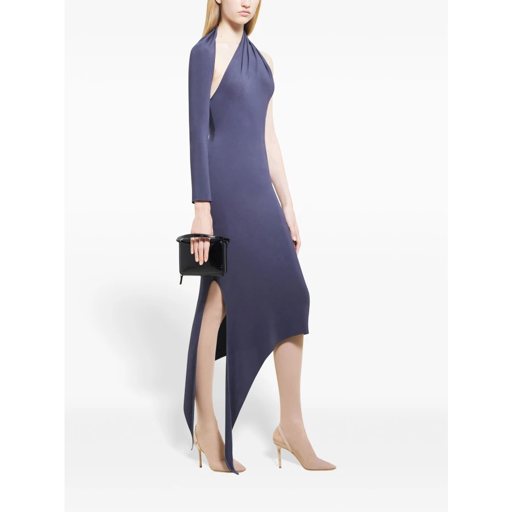 Courrèges Zwarte leren kettingtas Black Dames