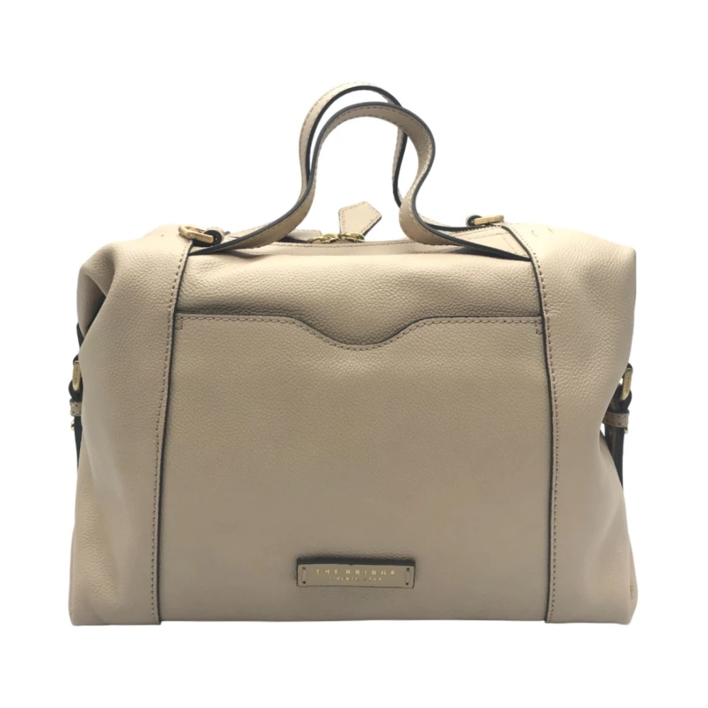 The Bridge Elegante Schoudertas met Ritssluiting Beige Dames