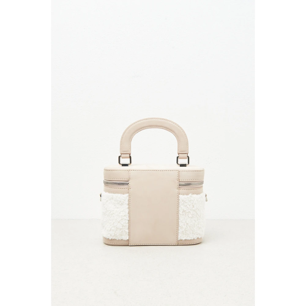 PESERICO Eco-bont en echt lederen kist Beige Dames