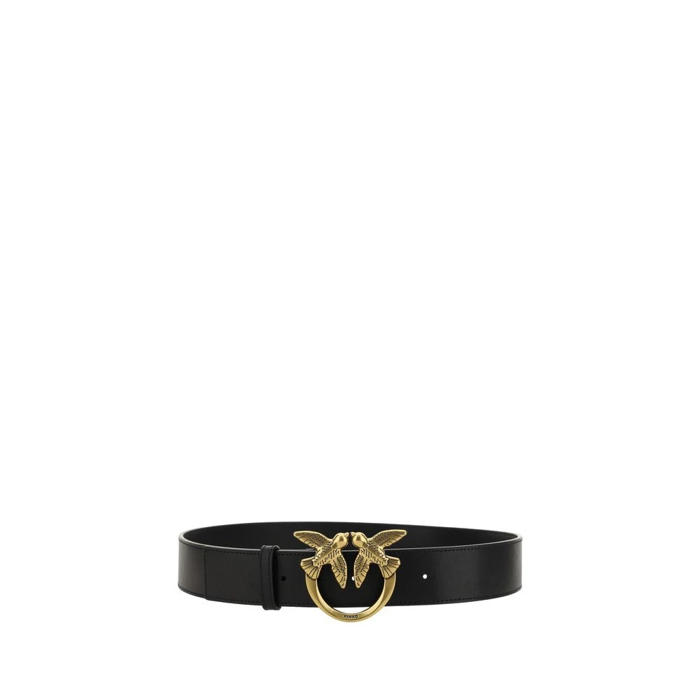 Pinko Love Berry Leather Belt - Female - Belts - Black - M - Accessories