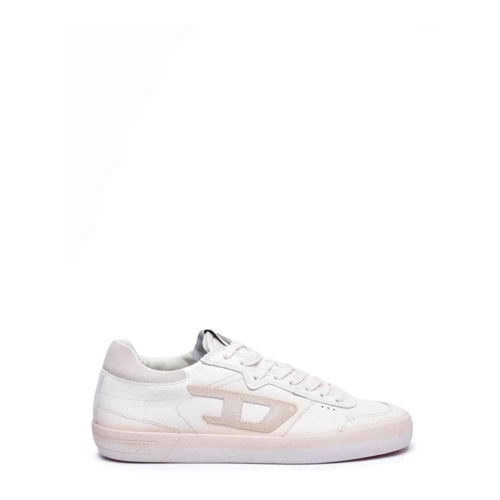 Diesel Leren Sneakers met Rubberen Zool Heren Schoenen Wit