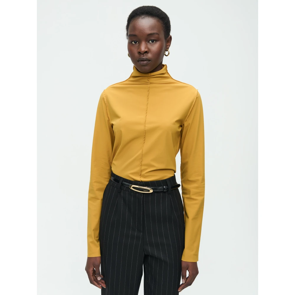 Jane Lushka Top van technisch jersey Yellow Dames