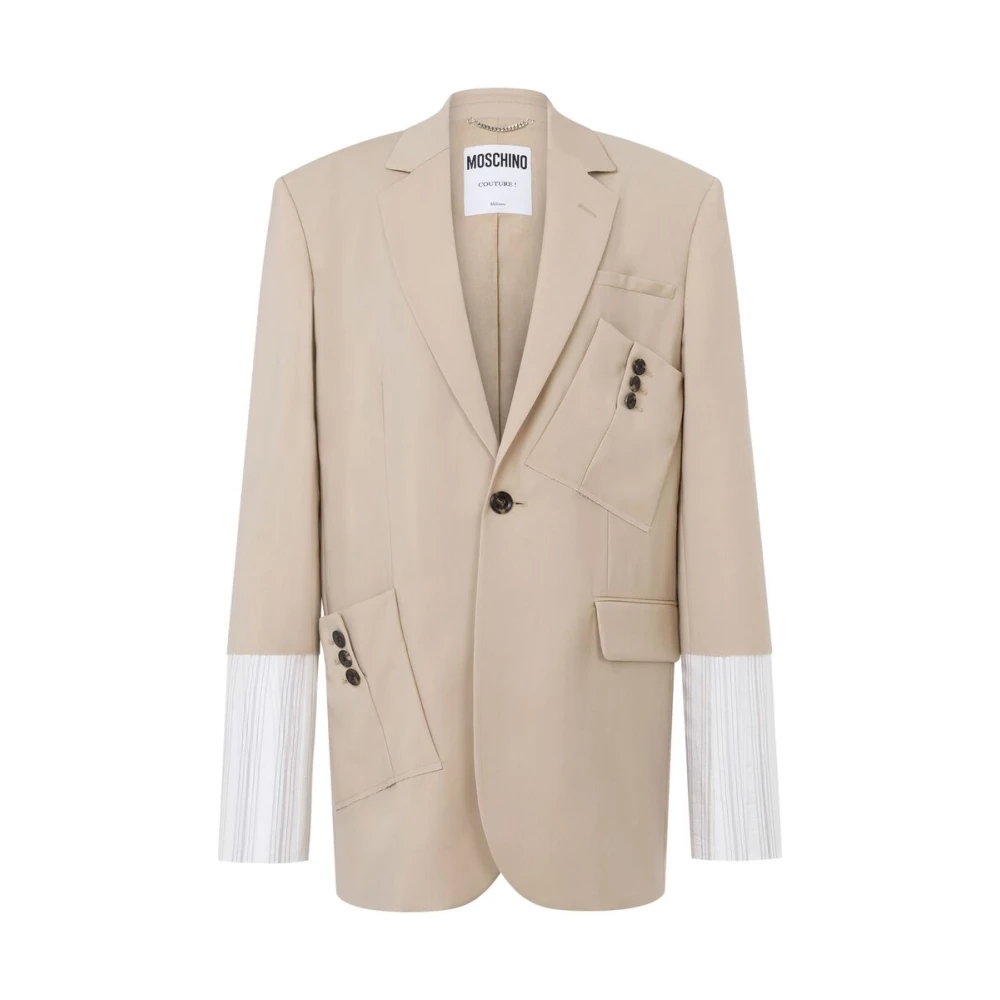 Moschino Beige Knoopjas met Zakken Beige Dames