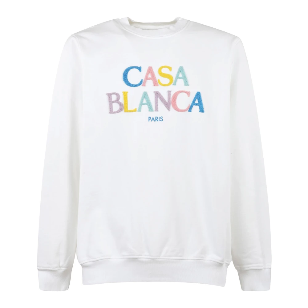 Casablanca Chenille Logo Sweatshirt White Heren