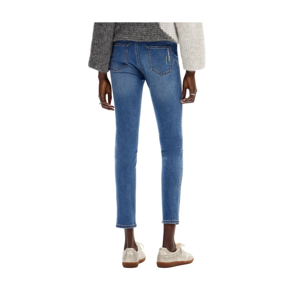 Desigual Blauwe Skinny Katoenmix Jeans Blue Dames
