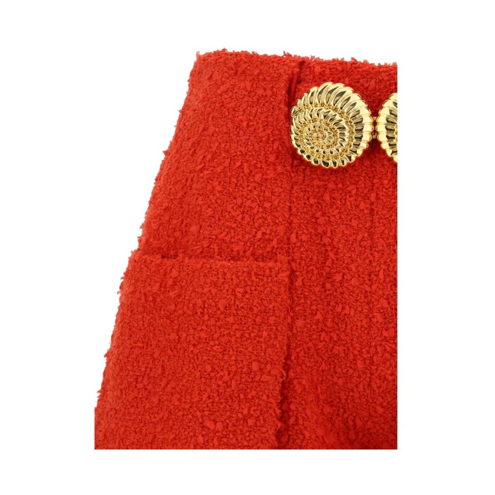 Balmain Tweed Bermuda Shorts met Riem Orange Dames
