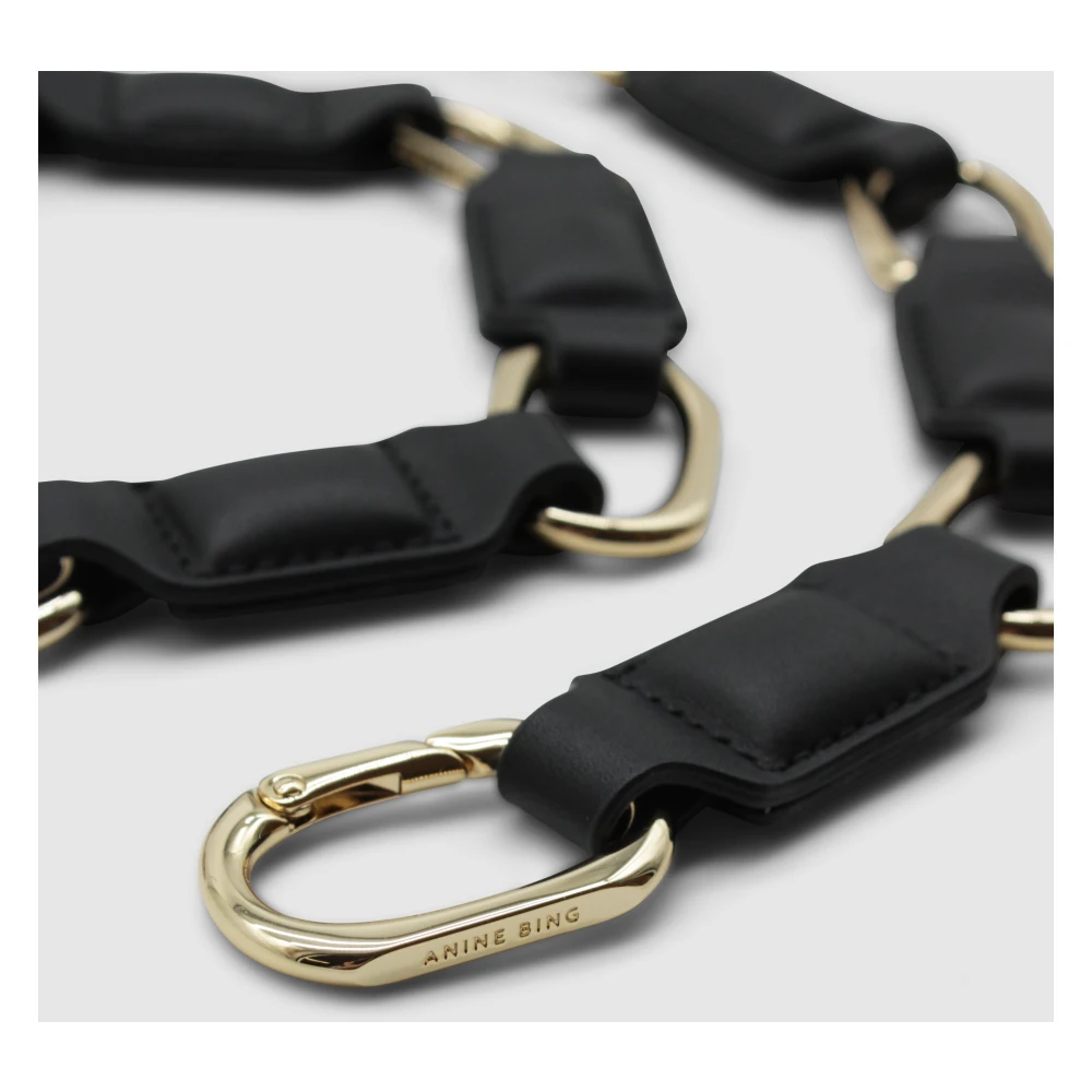 Anine Bing Mini Jody Kettingontwerp Leren Riem Black Dames