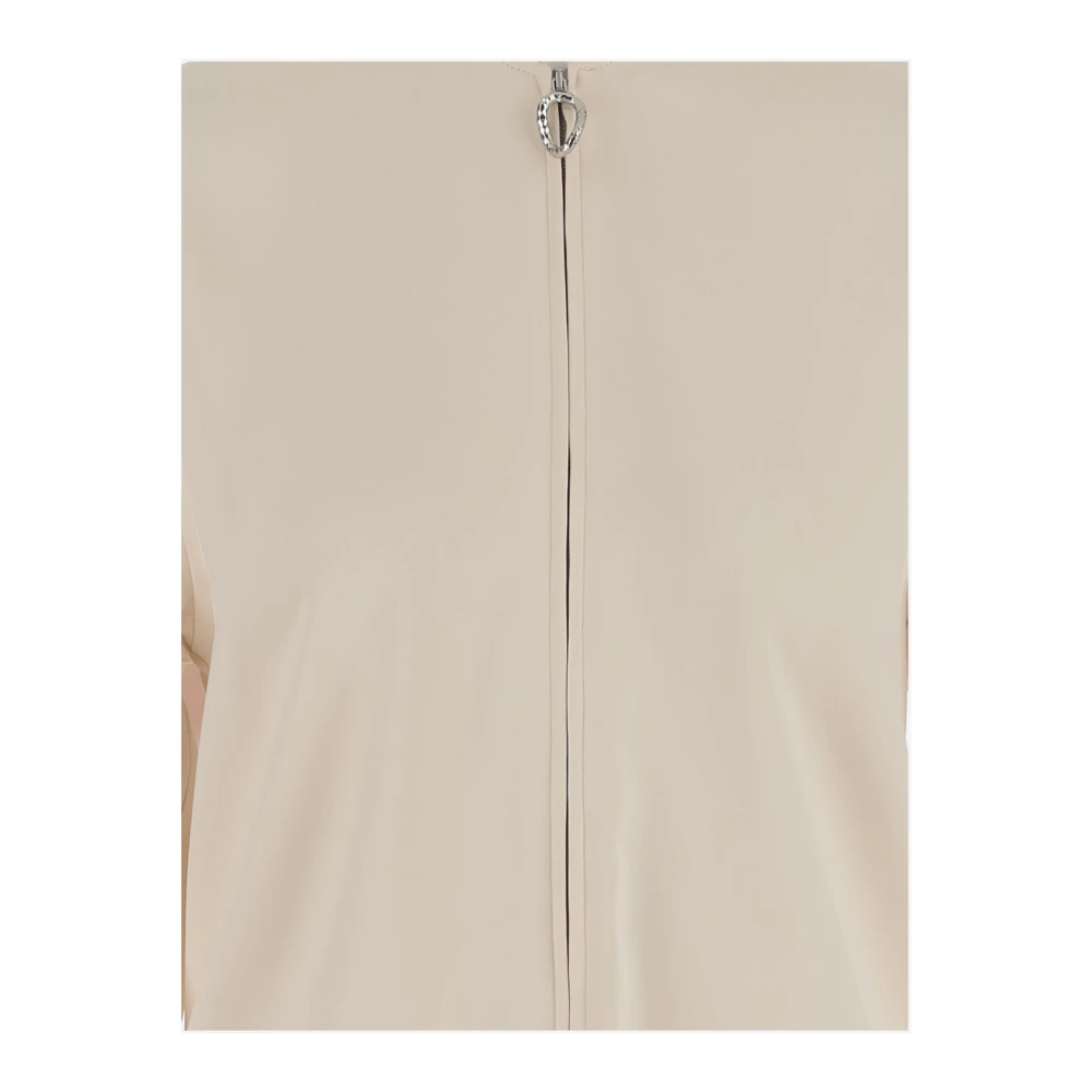 Jil Sander Viscose Blend Rits Jas White Dames