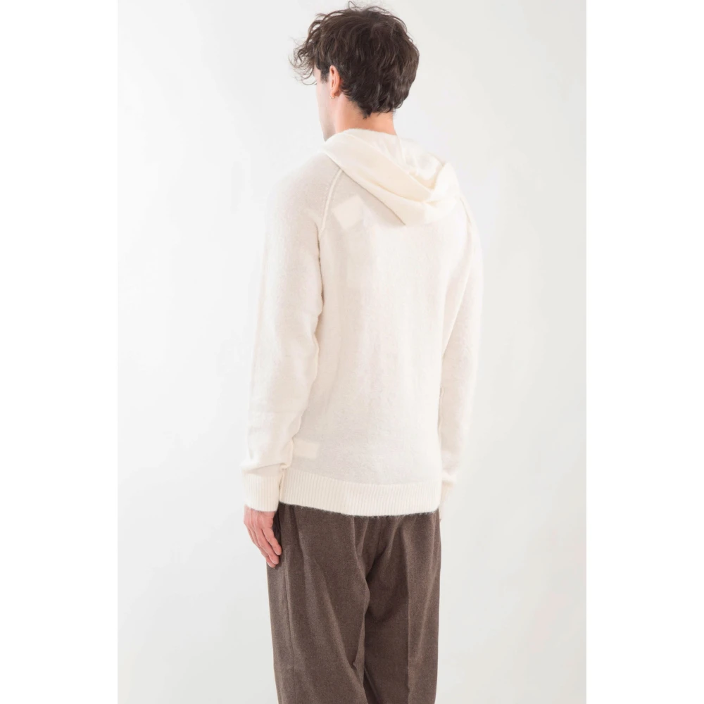 MC2 Saint Barth Stretch Wol Hoodie in Piccadilly Stijl White Heren