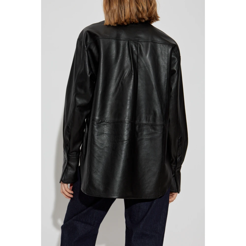 Victoria Beckham Leren overhemd Black Dames
