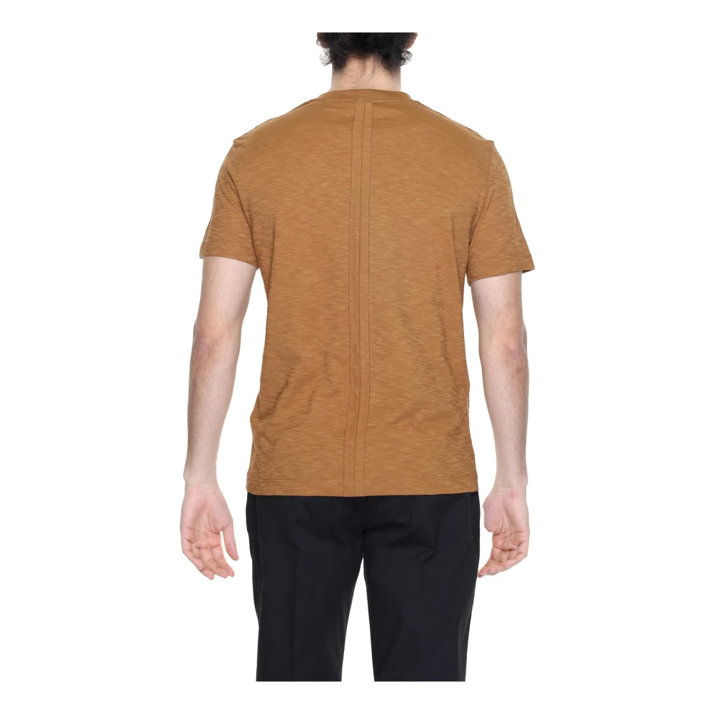 Liu Jo Bruin Katoenen T-shirt Korte Mouw Brown Heren