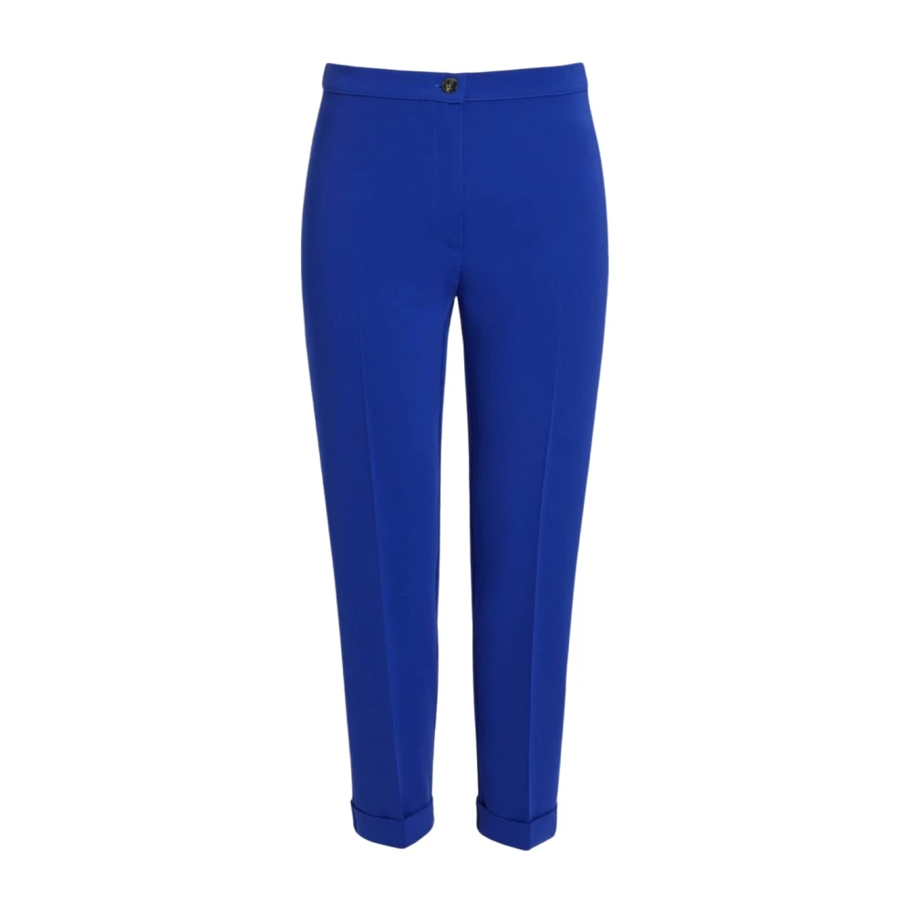 Marina Rinaldi Blauwe elegante broek met elastische taille Blue Dames