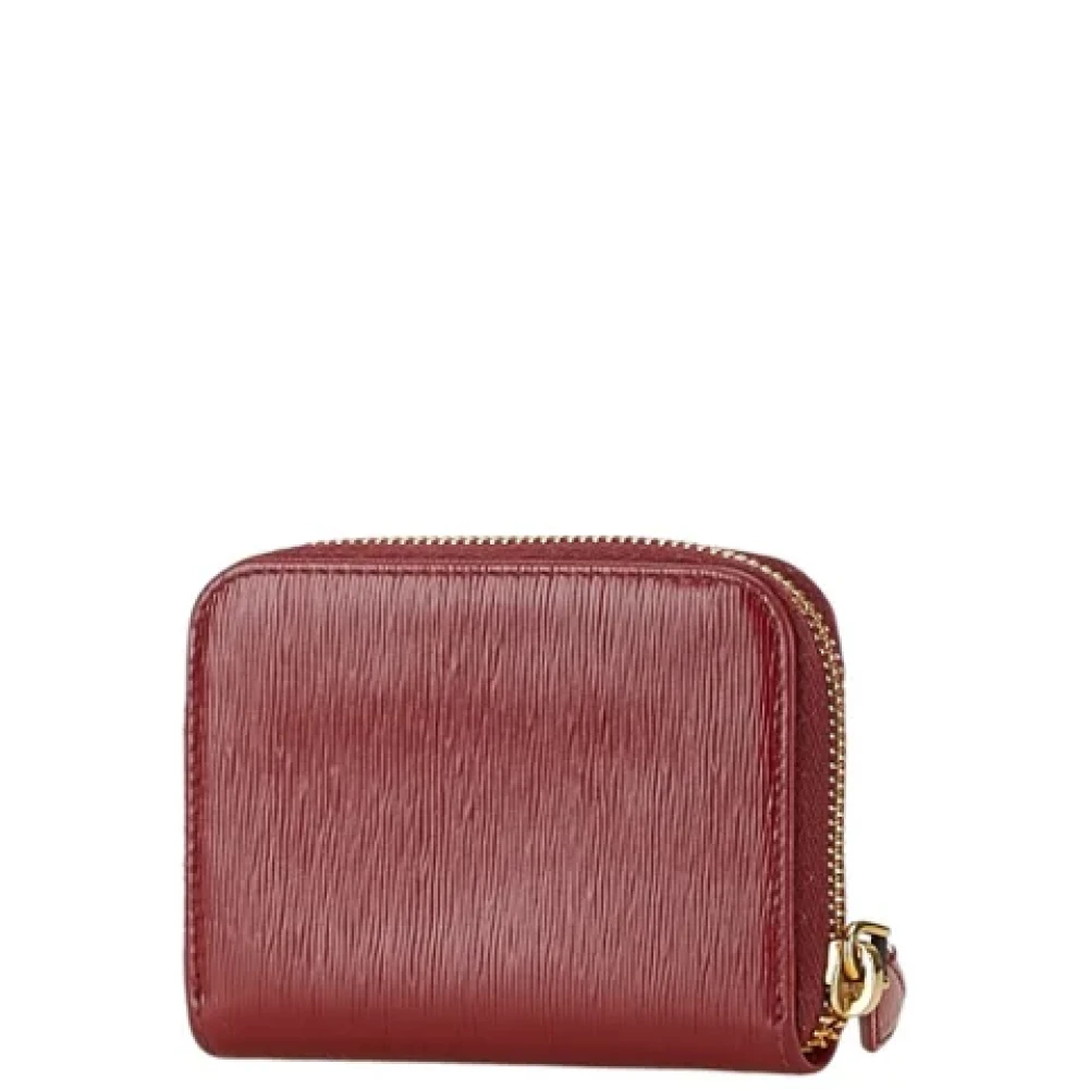 Prada Vintage Pre-owned Leather wallets Red Dames