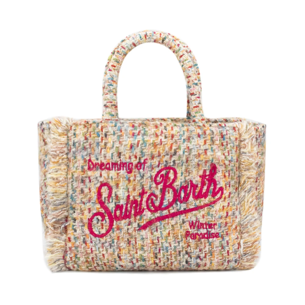 MC2 Saint Barth Zwarte Tweed Colette Tas met Franjes Multicolor Dames