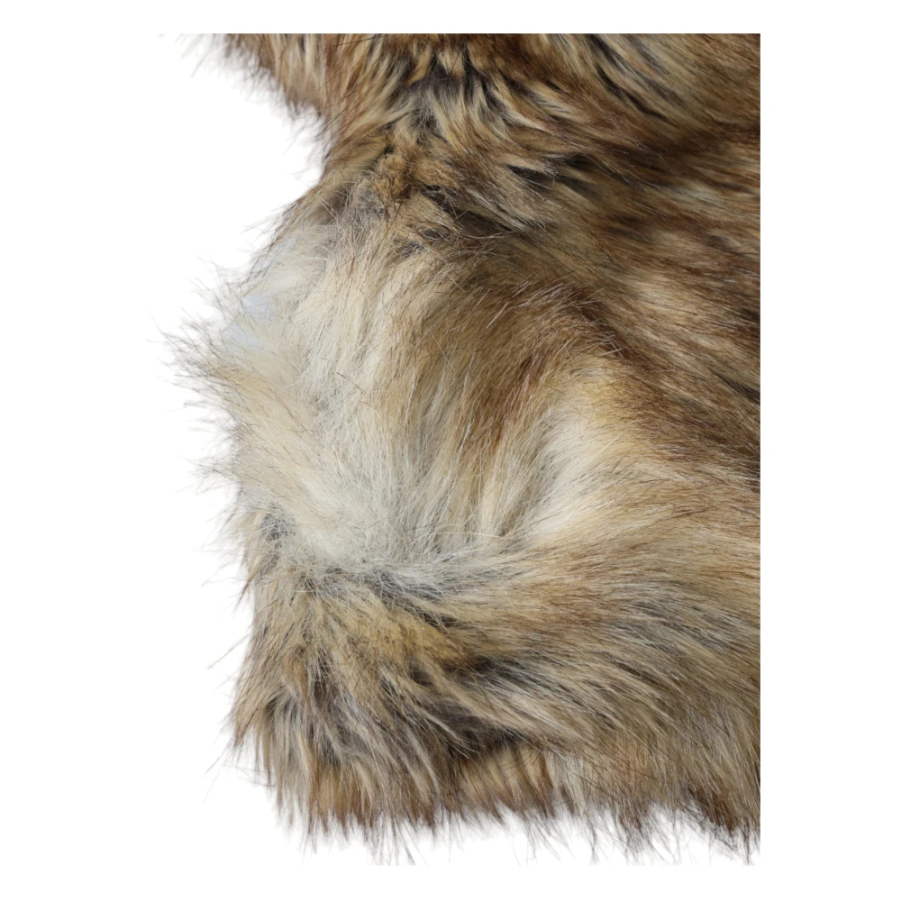 Dolce & Gabbana Bruine Uil Faux Fur Hoofdkap Brown Dames