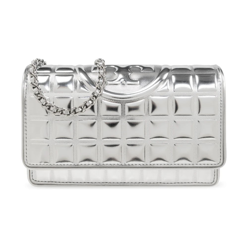 TORY BURCH Portemonnee op een band Fleming Soft Gray Dames