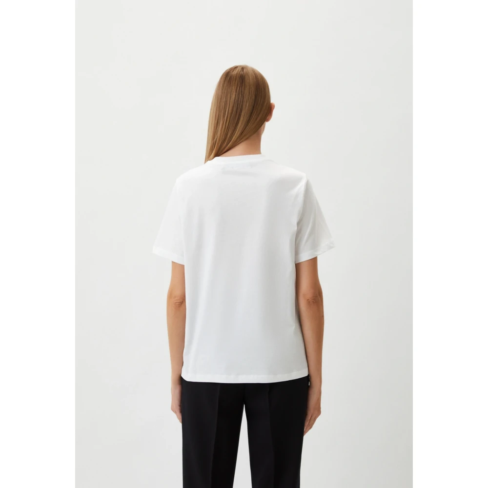 Karl Lagerfeld T-shirt met glanzend water en logo ontwerp Blue Dames