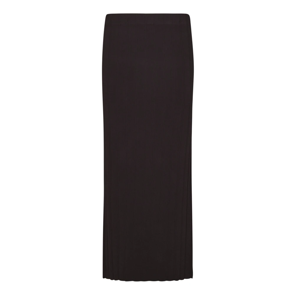 Remain Birger Christensen Bruine Geribbelde Gebreide Midi Potloodrok Brown Dames