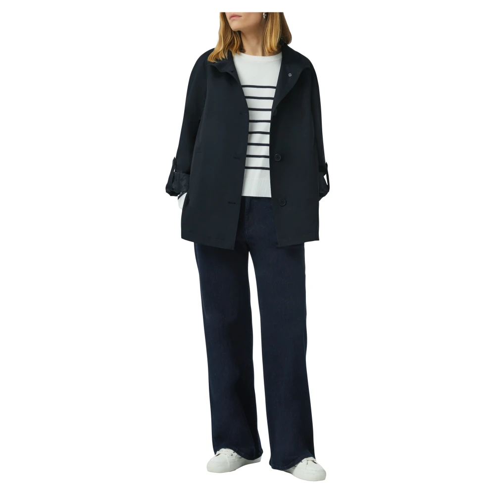 comma Licht gevoerde outdoorjas met opstaande kraag Blue Dames