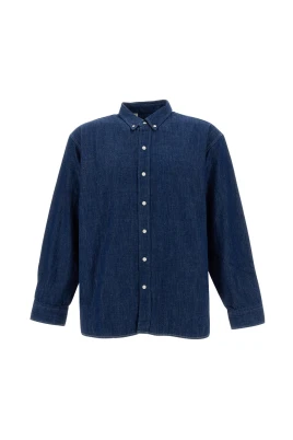 Avslappnad denimskjorta med knappar