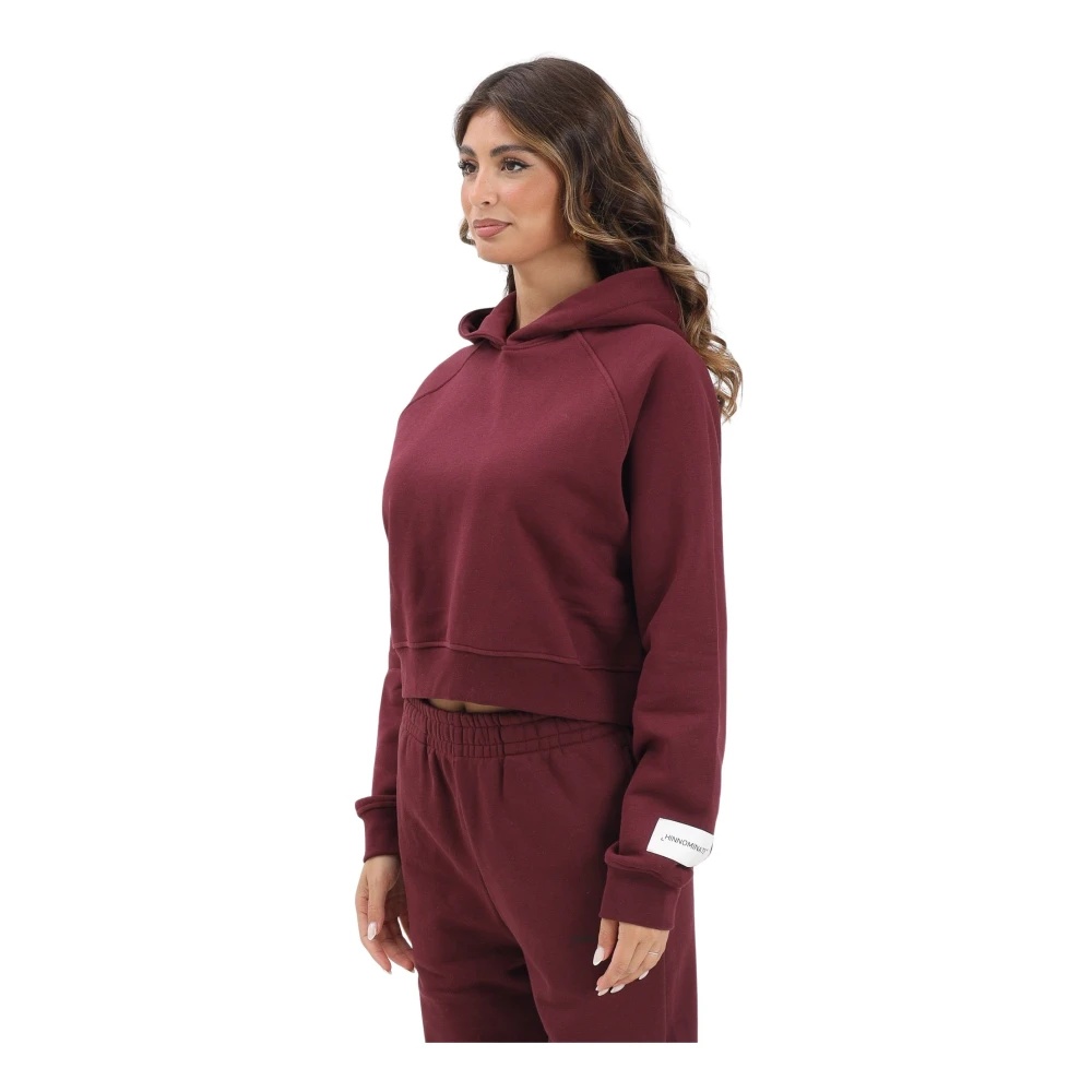 Hinnominate Vrouw Rood Hoodies & Sweatvesten Dames, S, Cropped Hooded Sweatshirt