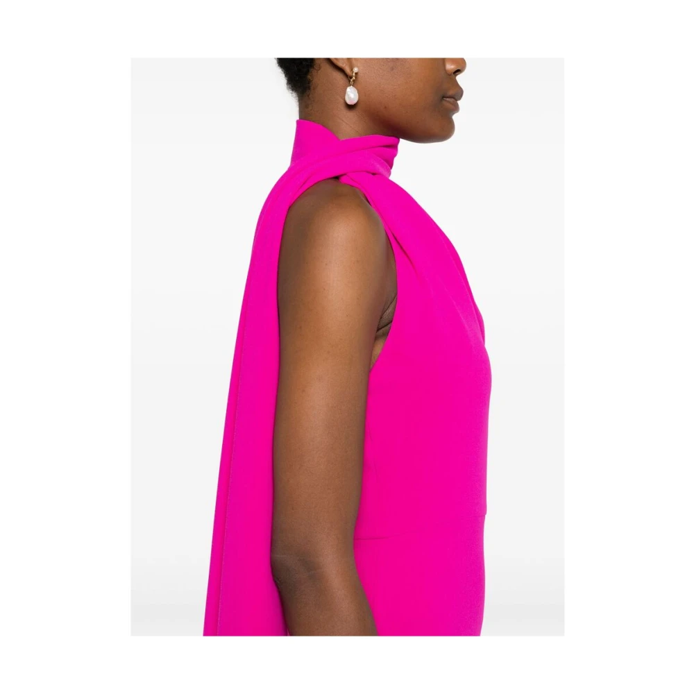 Solace London Magenta Roze One-Shoulder Jurk met Sjaal Pink Dames