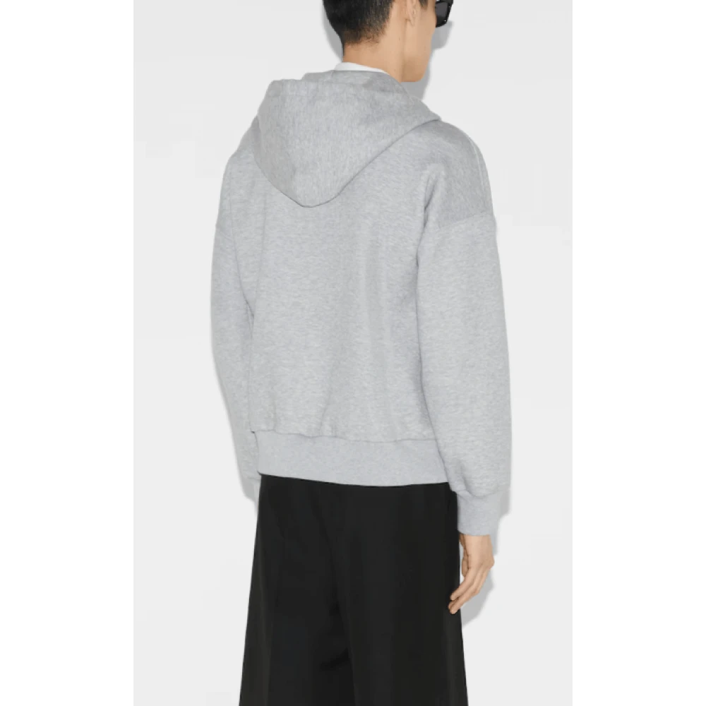 Gucci Heathergrijze Hoodie met Rits Gray Heren
