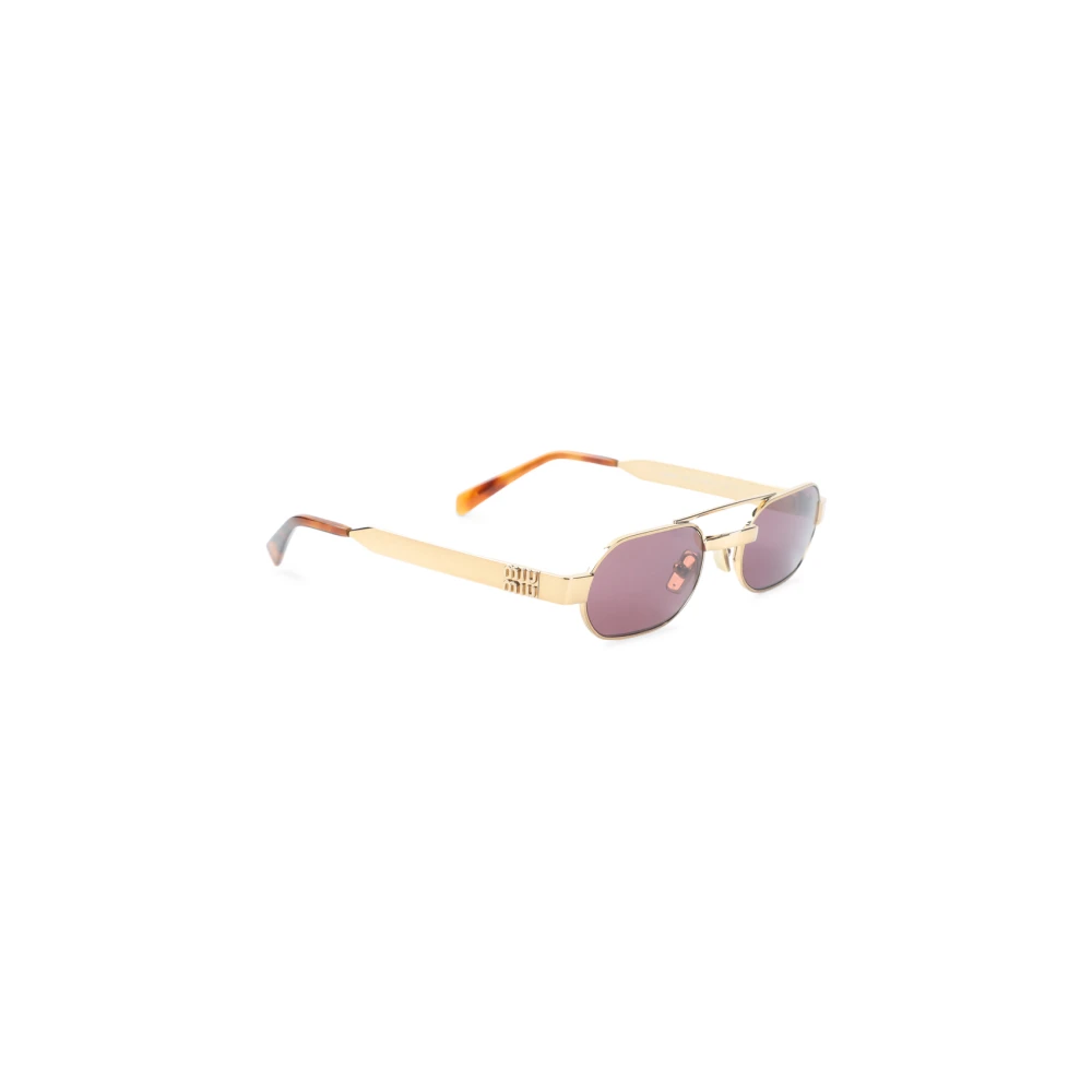 Miu Miu Brown Mu B52s 7Oe30y Woman Sunglasses Metal Violet Round Normal - Image 2