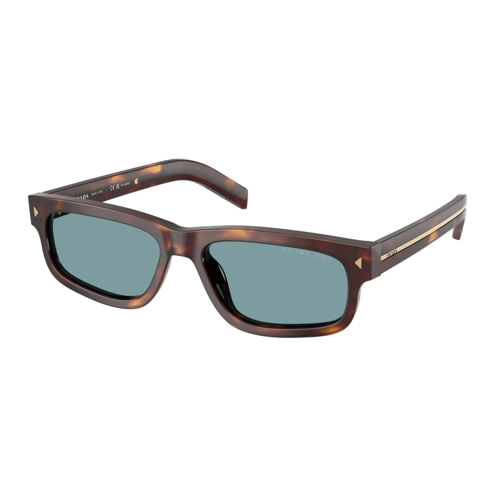 Prada Men's Brown Stylish Sunglasses With Blue Lenses - Sunglasses - 57 Mm - Accessories