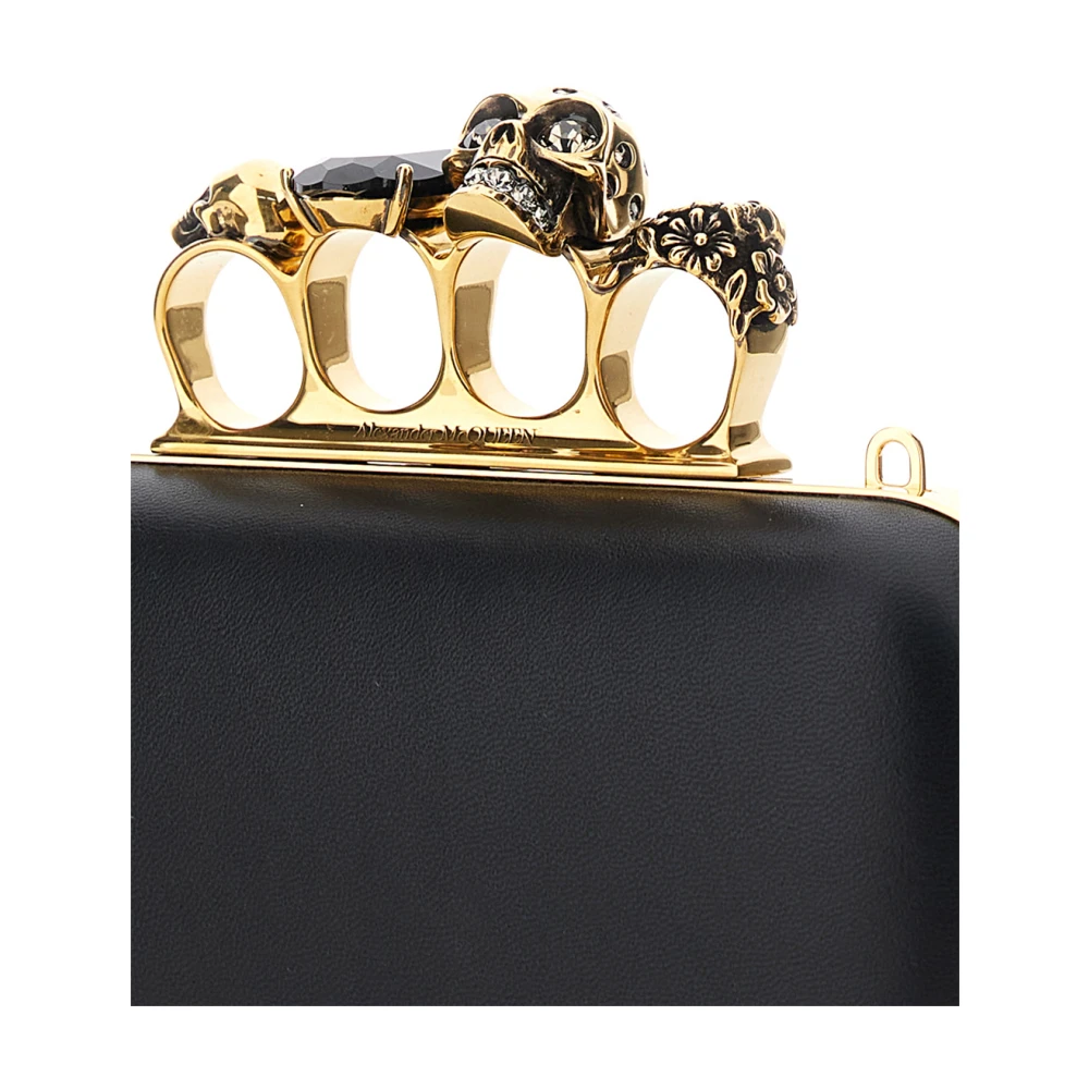 alexander mcqueen Zwarte Skull Clutch Tas Black Dames
