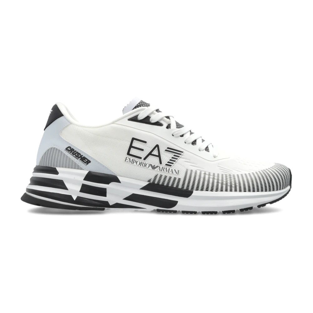 Emporio Armani Ea7 Herr Vit Skor 42 Eu, Sneaker I Tekniskt Tyg Som Andas