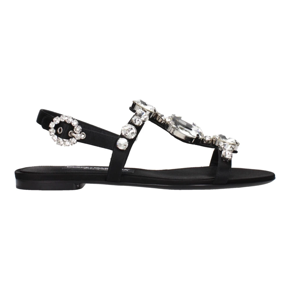 Dolce & Gabbana , Flat Sandals, Female, Black, 4 Uk, Black Sandals For Women Summer Style - Image 3
