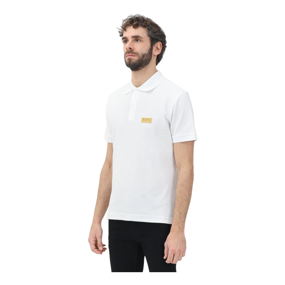 Versace Jeans Couture Wit Poloshirt met Institutioneel Logo White Heren
