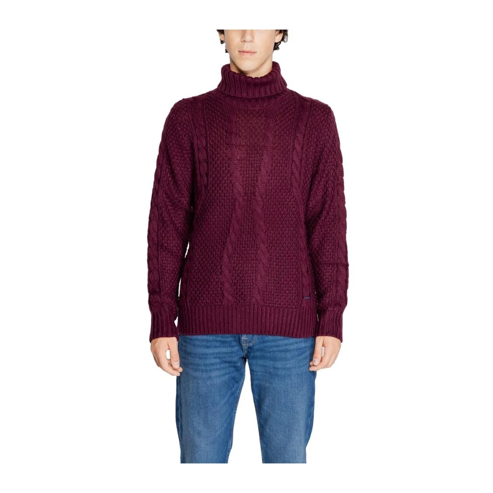 Gianni Lupo Gebreide Polyester Sweater Heren Collectie Red Heren