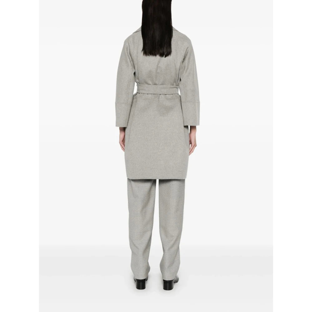 Max Mara Korte jas van zuivere wol wijde snit Gray Dames