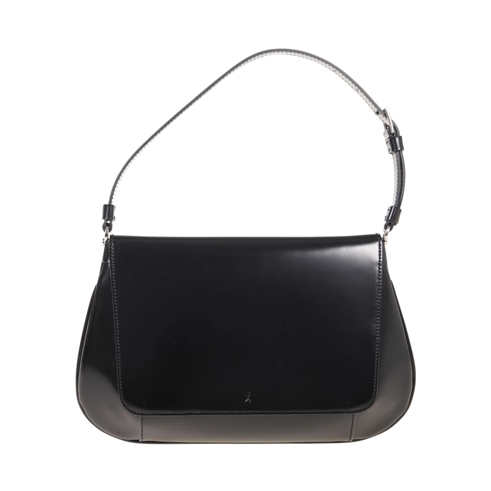 Amina Muaddi Zwarte Zilveren AMI Tas Black Dames