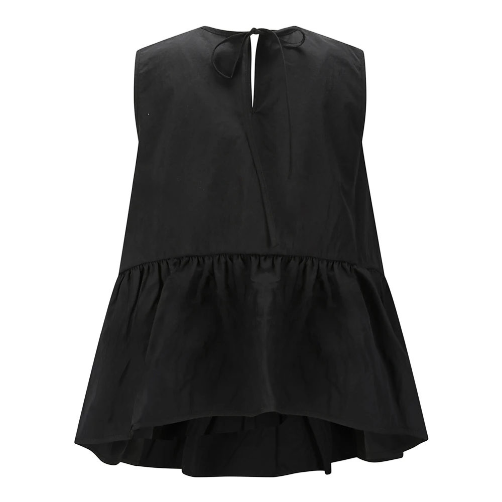 Cecilie Bahnsen Top met trekkoordsluiting Black Dames