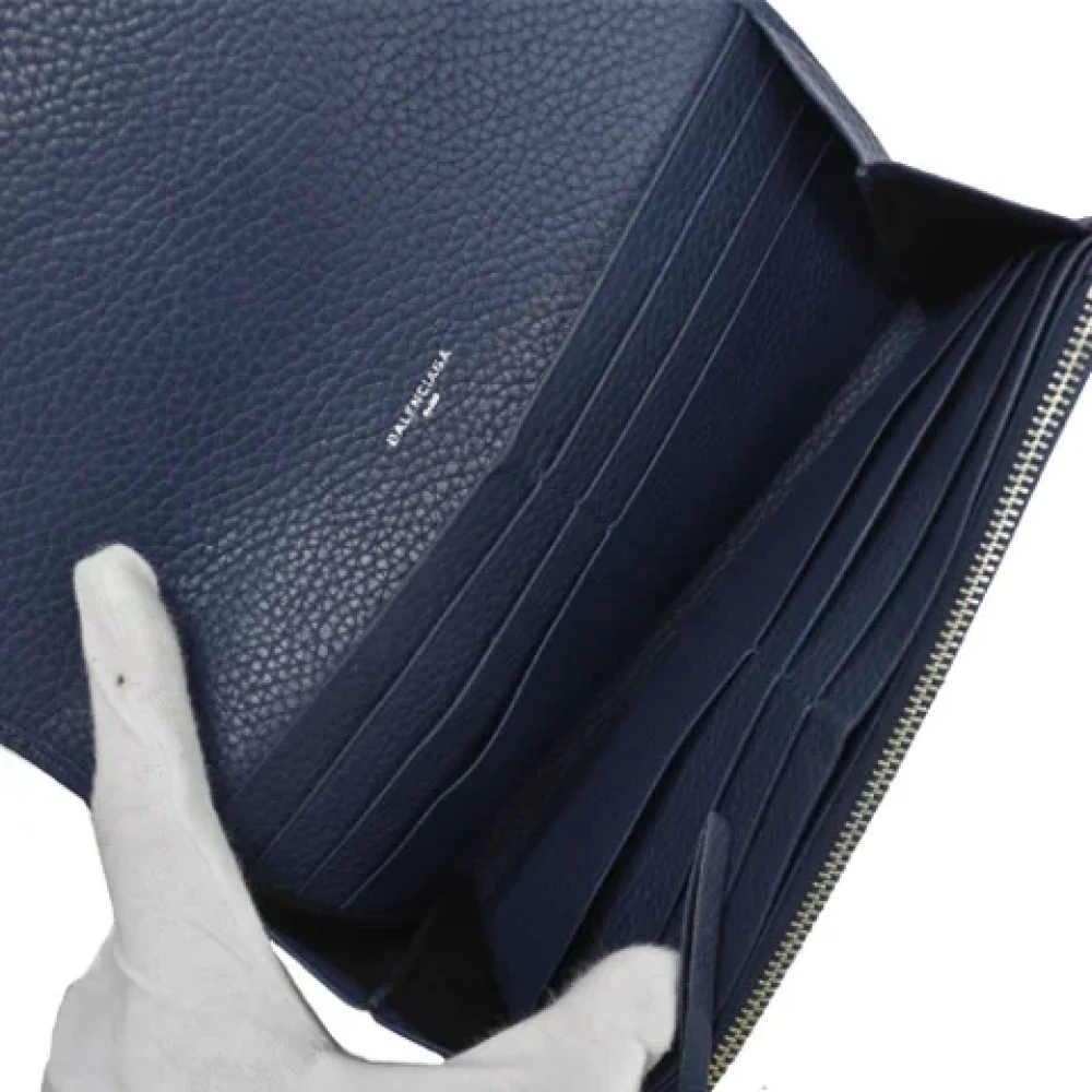 Balenciaga Vintage Pre-owned Leather wallets Blue Dames