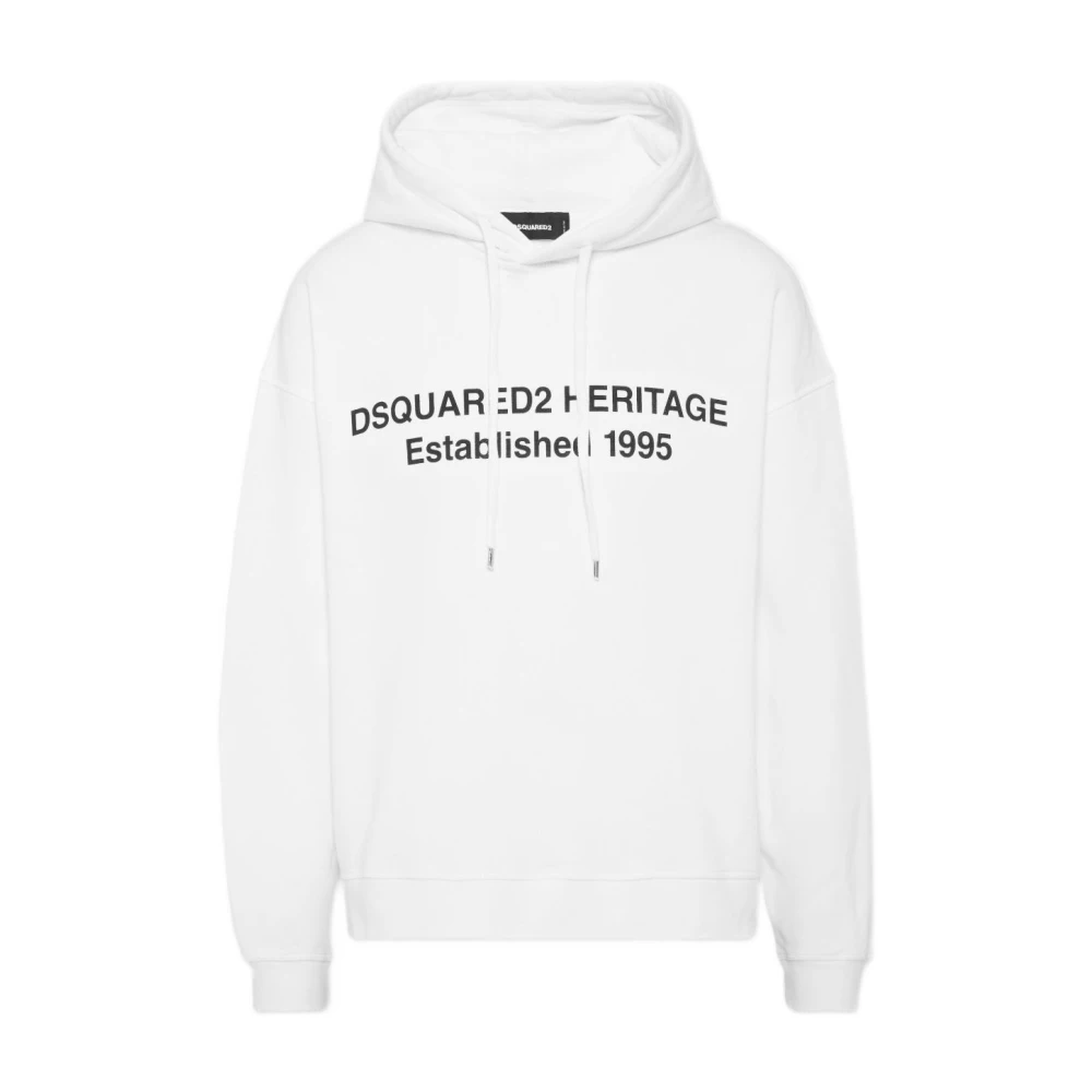 Dsquared2 Men's White Hoodies, M, Jumpers