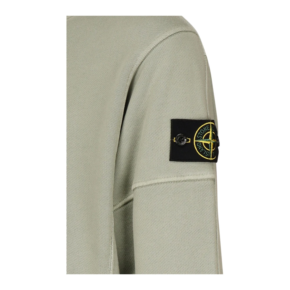 Stone Island Groene Katoenen Sweatshirt met Logo Patch Green Heren