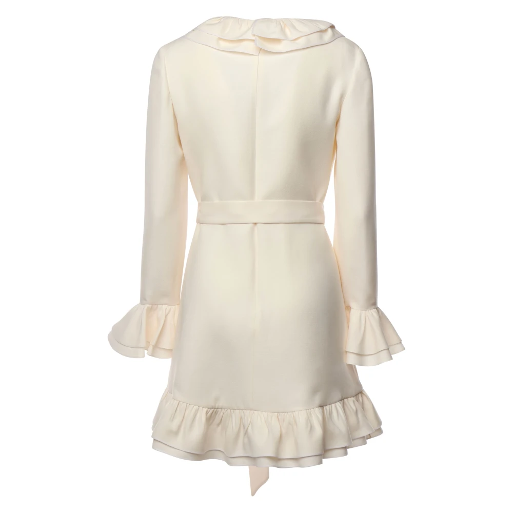Valentino Garavani Witte Ruchedetail Riem Jurk White Dames