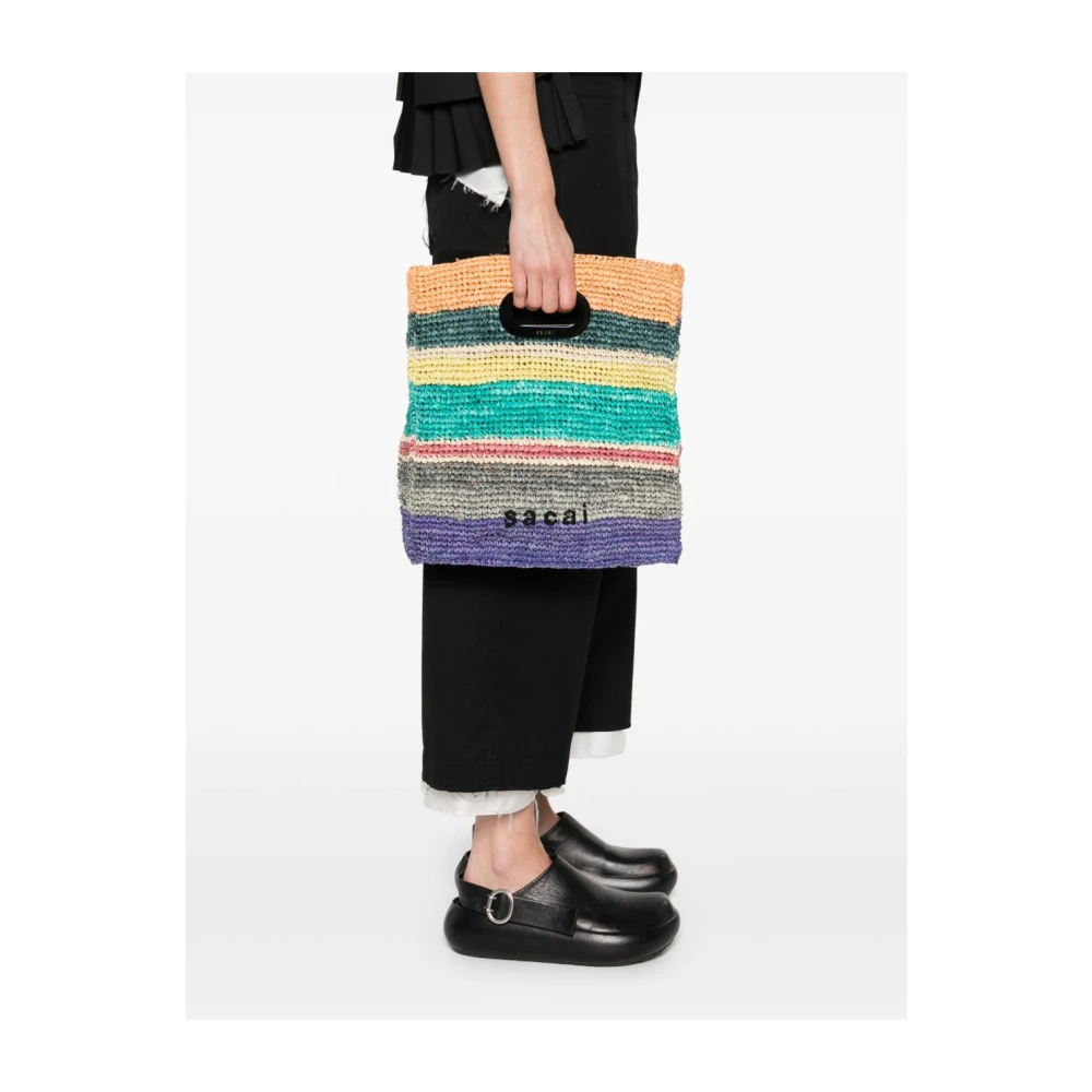 Sacai Gestreepte Multikleur Winkelmand Multicolor Dames