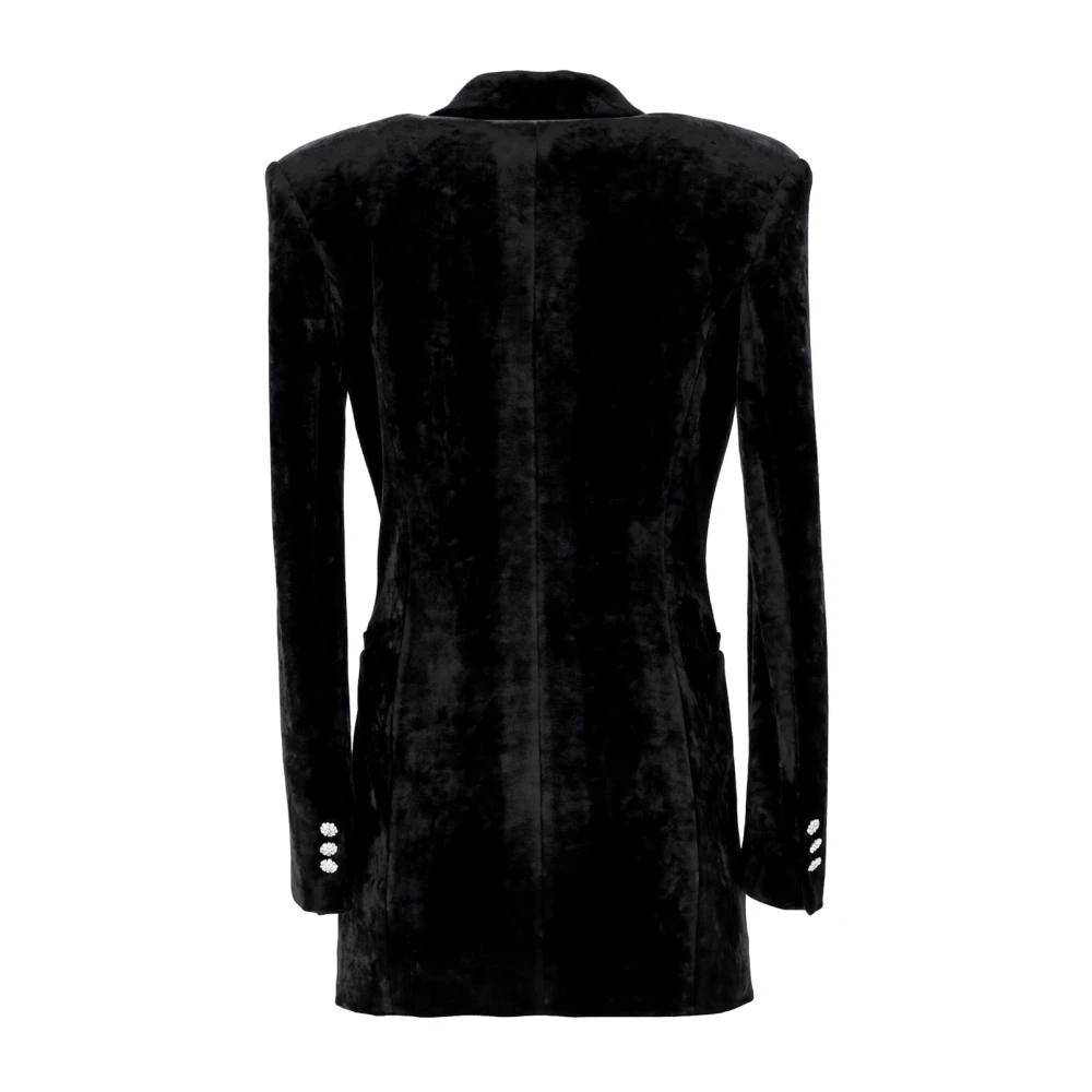 The Attico Fluwelen Blazerjurk in Zwart Viscose Black Dames