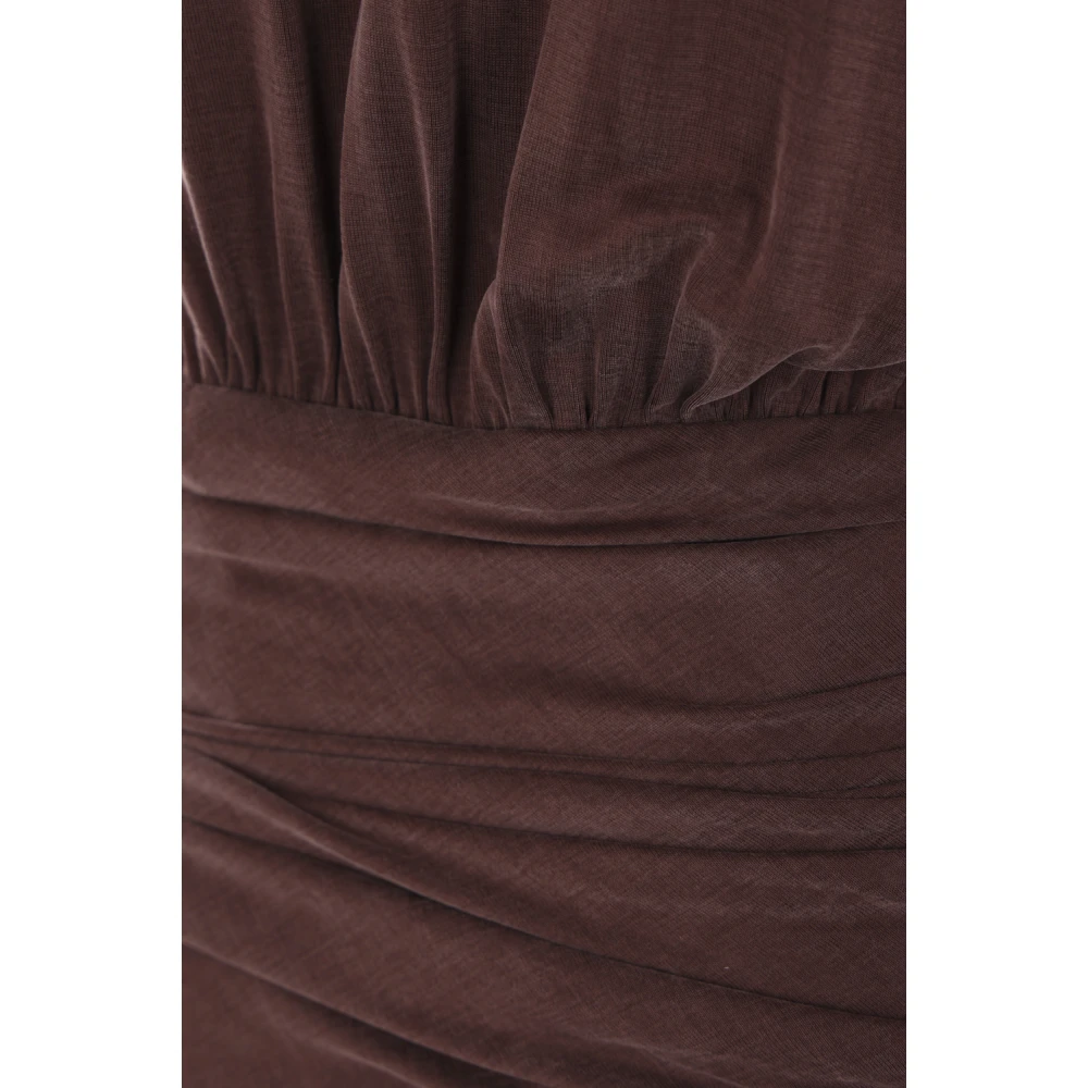 Elisabetta Franchi Bruine Cacao Jurk Gemaakt in Italië Brown Dames