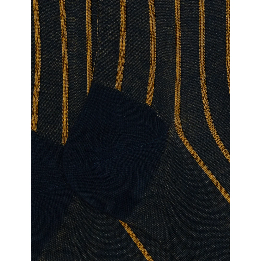 Gallo Korte blauwe sokken voor heren in spaced twin-rib katoen Multicolor Heren