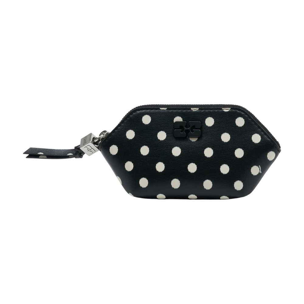 Ganni Women's Black Wallets & Cardholders, One Size, Bou Coin Purse With Dots