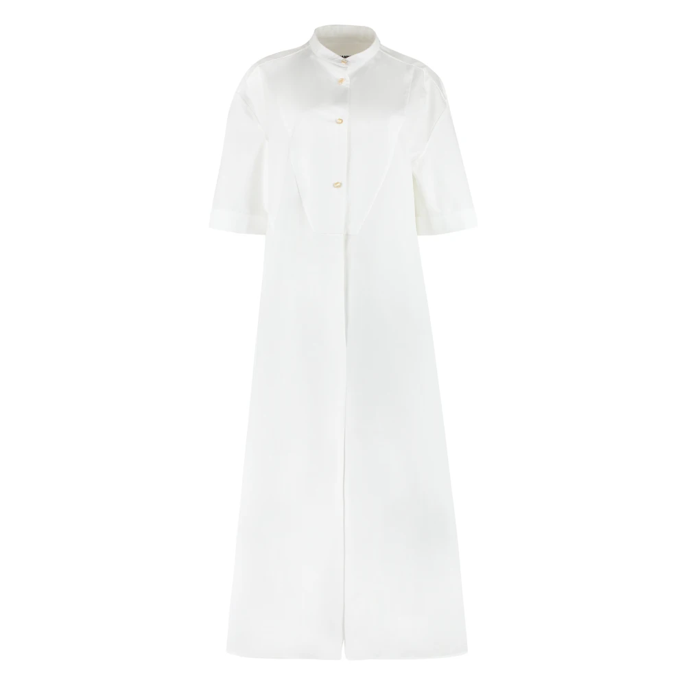 Jil Sander Katoenen overhemdjurk met manchetten White Dames