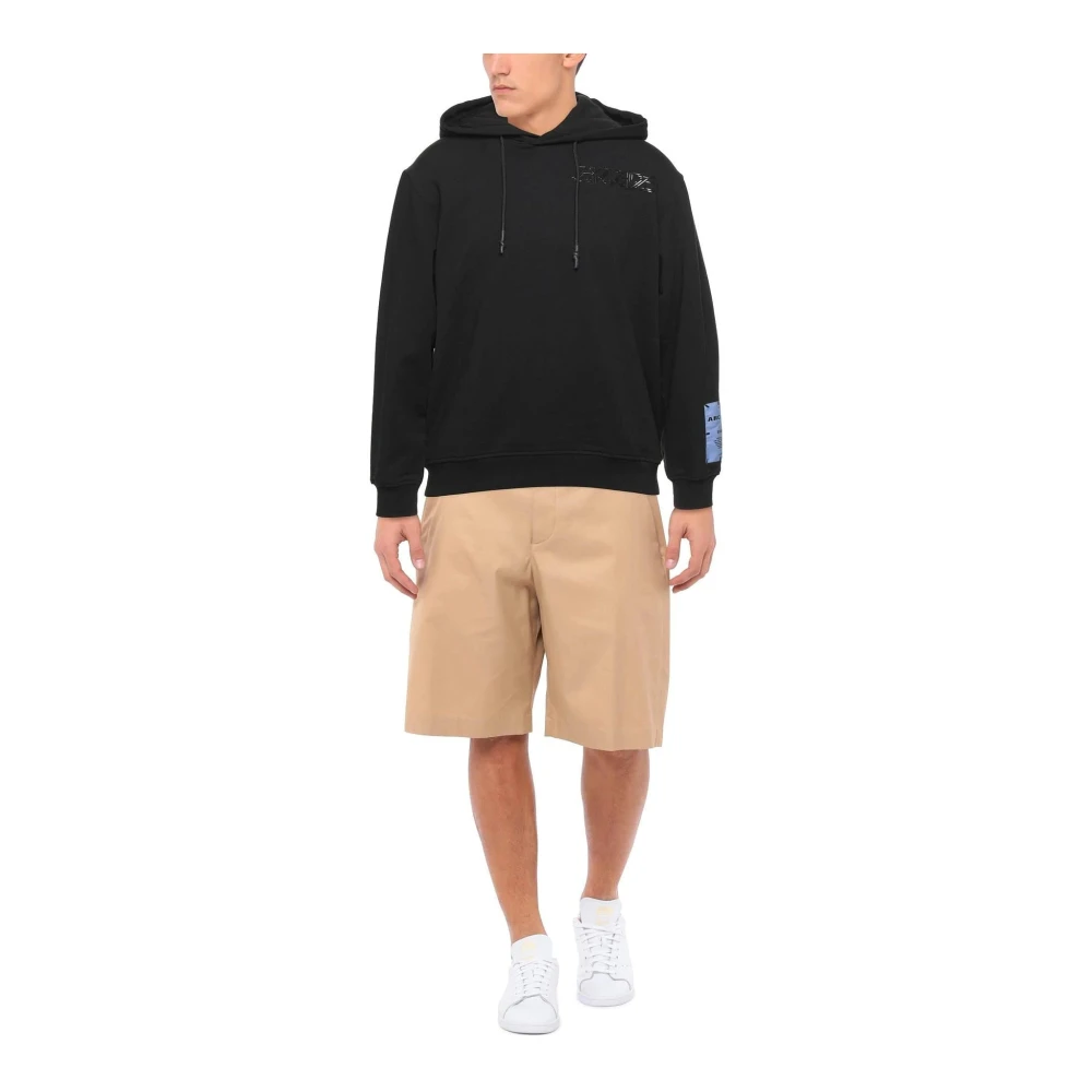alexander mcqueen Print Sweatshirt met Logo Patch Black Heren
