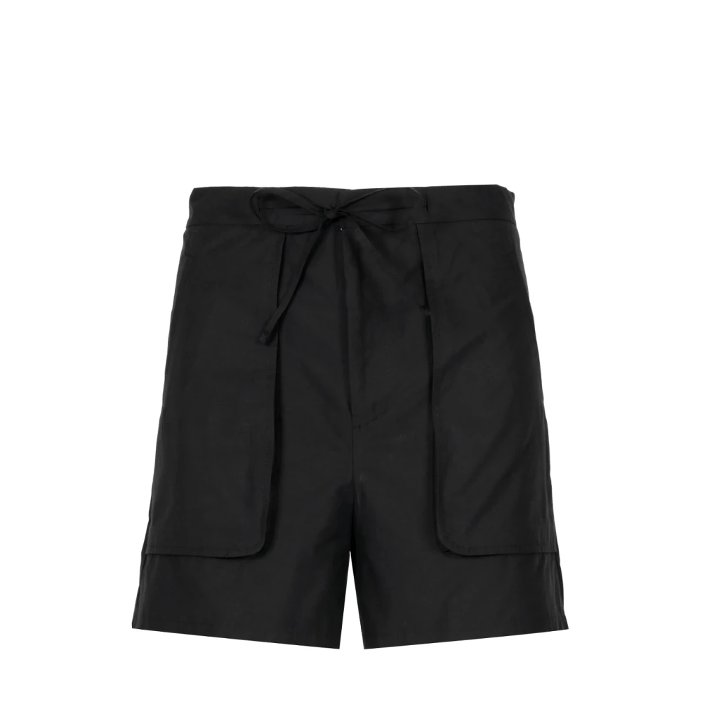Mauro Grifoni Katoenen Shorts met Trekkoord en Zakken Black Dames